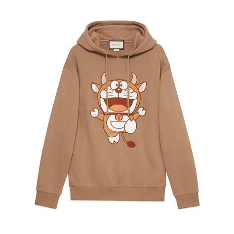 doraemon hoodie gucci|Gucci Doraemon X Hooded Sweatshirt in Brown .